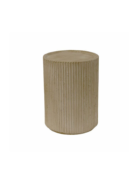 Στρογγυλό Βοηθητικό Τραπεζάκι Kion Ξύλινο Beige Μ42.5xΠ42.5xΥ57εκ.