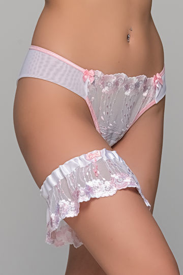 Milena by Paris Strumpfbänder mit Spitze Weiße