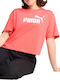 Logo Damen Sport Bluse Kurzärmelig Koralle