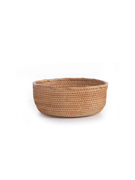 Nef-Nef Homeware Decorative Basket Wicker with Handles Beige 26.5x26.5x11cm