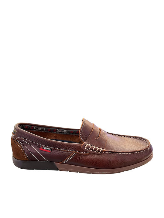 Δερμάτινα Ανδρικά Loafers σε Καφέ Χρώμα
