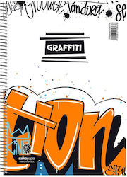 Graffiti Σπιράλ Τετράδιο Ριγέ Α4 60 Φύλλων Πολύχρωμο