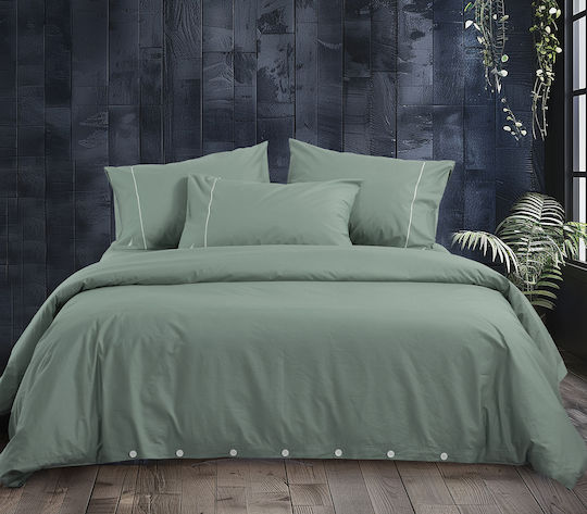 Nef-Nef Homeware Sheet Sets Queen 240x270cm. Nautica Wave Solid Green 4pcs