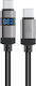 Acefast LED / Braided USB 2.0 Cable USB-C male - USB-C 66W Μαύρο 1.2m C15-03