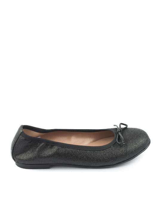 Kids Ballerinas with Hoop & Loop Closure Black