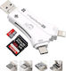 CoreParts Card Reader Lightning micro USB Type-C για SD