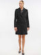 Women's black Peacoat with Buttons
