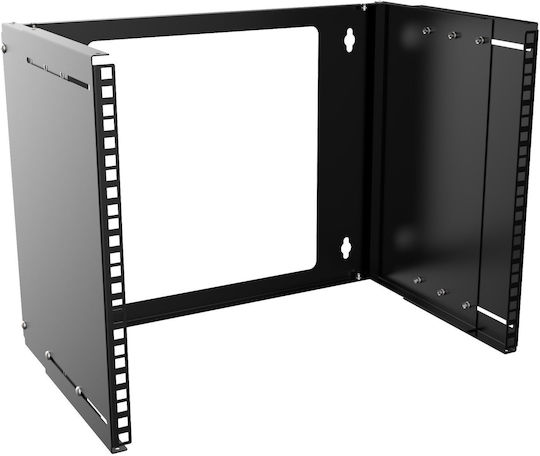 Lanview 19" 8u Adjustable Depth Open Frame Rack Wall Mount Black