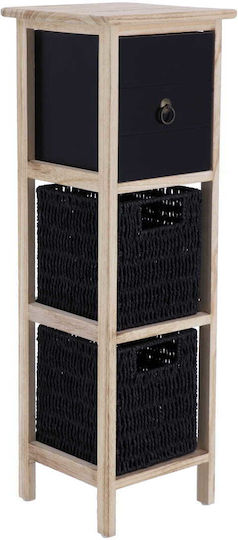 Eurocasa Möbel Badewannenregal Hölzernes 25x25x77cm Schwarz
