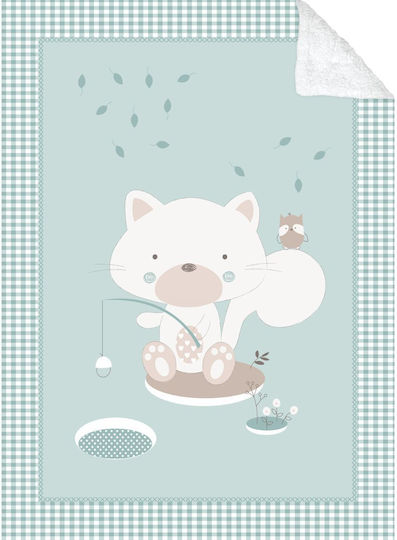 Kikka Boo Blanket Cot Polar Fisher Velvet Green 110x140cm