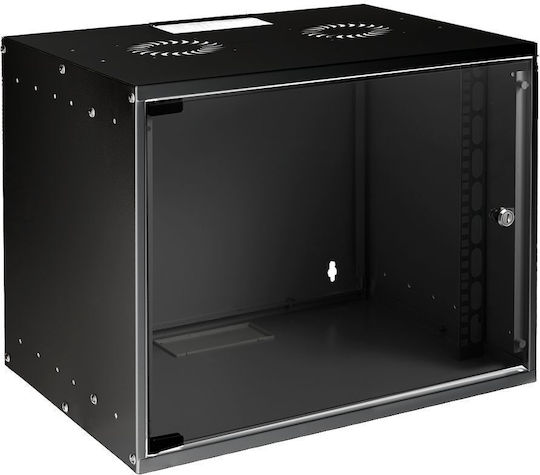Lanview Монтиран на стена Рак кабинет 9U 31.2x30x44см Черен