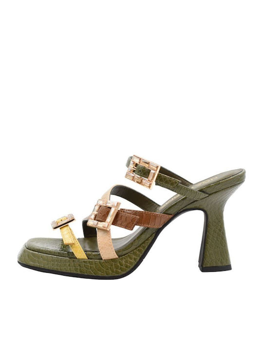 Leder Sandalen Khaki