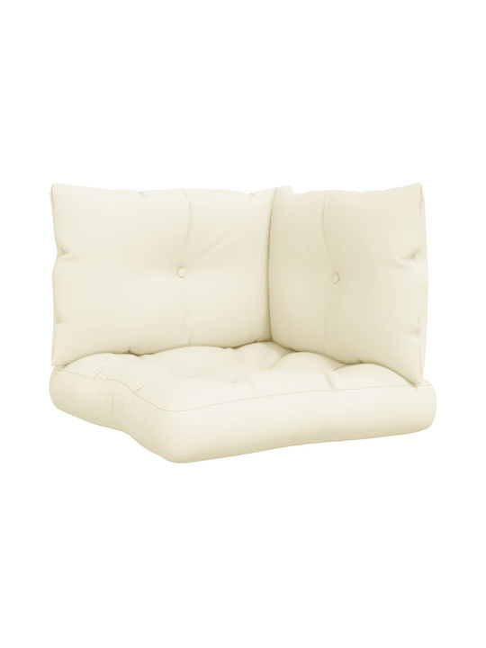 vidaXL Gartenstuhlkissen für Paletten Sitzbank mit Rückenlehne Beige 3 Stück 61,5x60cm