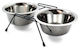 Barry King Metallic Bowl Food & Water for Dog & Cat with Base 2.8ml in Black Color
