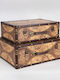 Wooden Decorative Trunks Set Suitcase Brown 2pcs 42x30x16cm