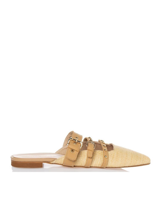 Flat Mules σε Μπεζ Χρώμα