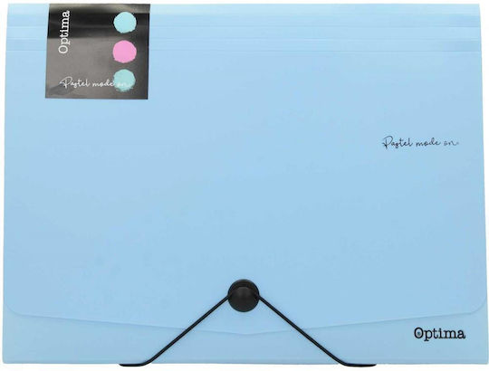 Optima Akkordeon-Aktenordner A4 13 Fächer Pastell Hellblau 120380