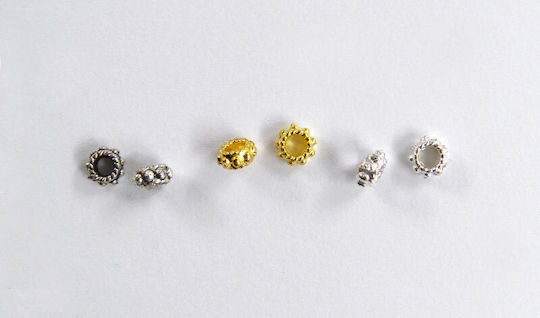 Μεταλλικη Χαντρα Ασημι Χρυσο 6mm X 6mm 0517246 100 Τεμάχια