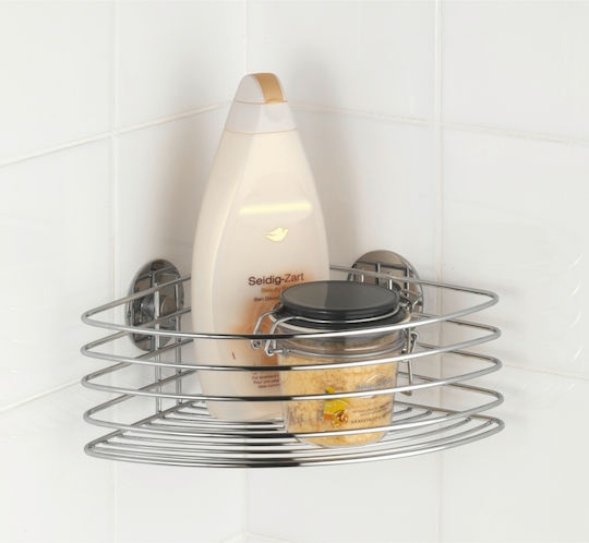 Wenko Ъглова Стенна Рафтове За Баня Inox 25.6x26.5x20см Сив