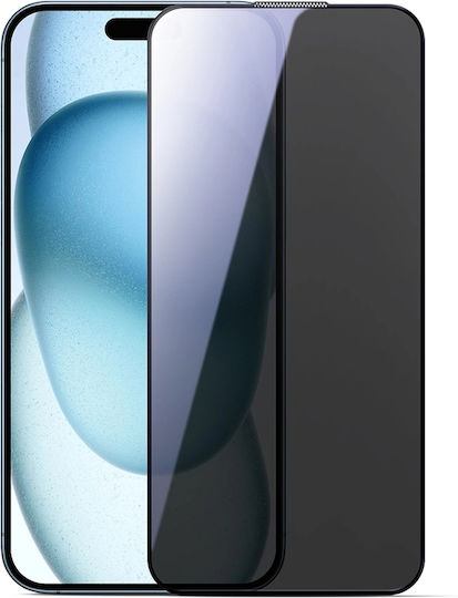 Joyroom 2.5D Privacy Tempered Glass Negru (iPhone 15)