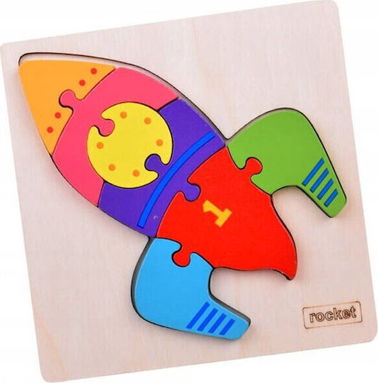Puzzle educativ din lemn cu rachetă pentru copii Za5370