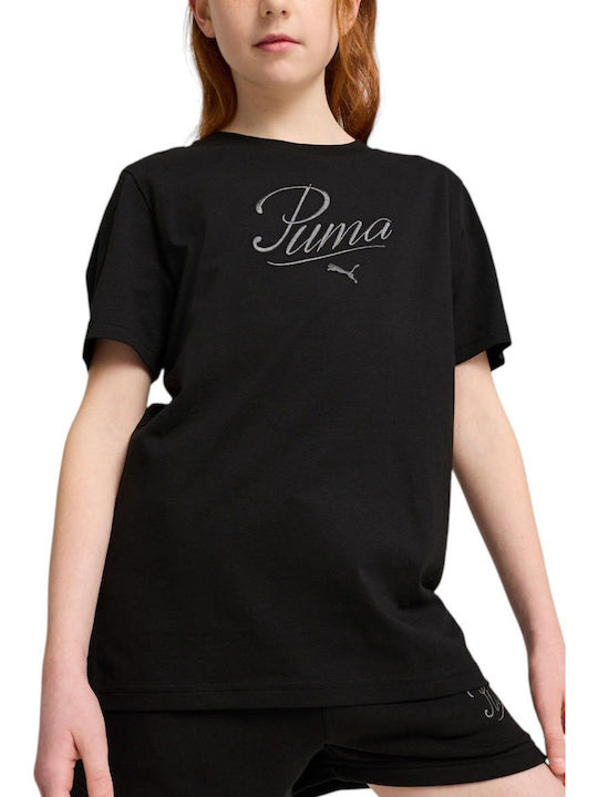 PUMA Παιδικό T-shirt Μαύρο ESS Script Tee