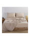 To megalo pazari Sheet King Size with Elastic 180x200+30cm. Grey Beige