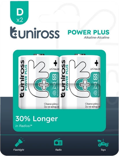 Uniross Power Plus Alkaline Batterien D 1.5V 2Stück