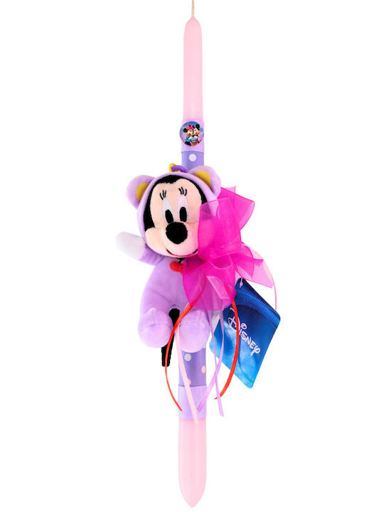 Breloc Lumânare de Paște Minnie Mouse Mov Pufos 15cm Disney