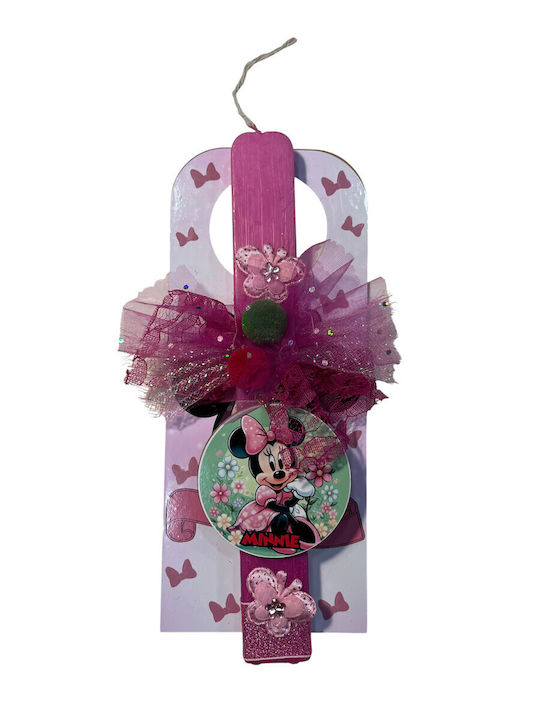Lumânare parfumată de Paște handmade Im2194 breloc Minnie fundiță roz