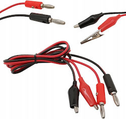 Measurement Leads Multimeter Laboratory Power Supply 100cm 2x Crocodile Clip 35mm Cable Crocodile Clips 2pcs Black Red