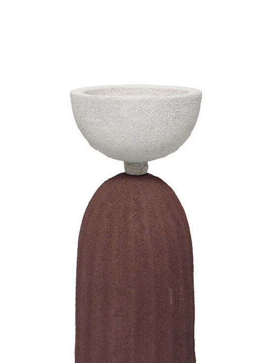 Nathen Candle Holder 9x9x19 Aluminum Terracotta White 032521 Aluminum