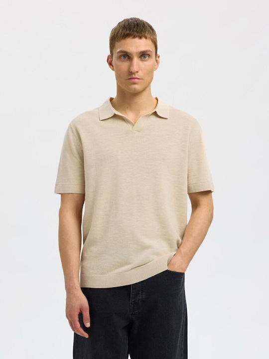 Selected Polo T-Shirt Oatmeal (beige)