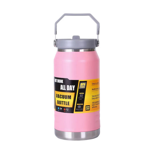 Flasche Thermosflasche Rostfreier Stahl / Kunststoff 1lt Pink
