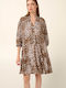 Summer Mini Shirt Dress Brown Coffee