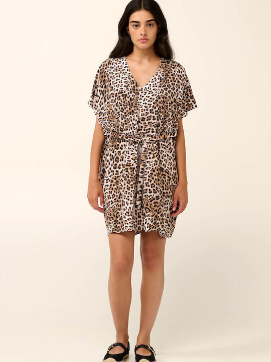 Sommer Mini Damenkleid Braun Kaffee
