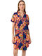 Summer Mini Wrap Dress Blue Lapis