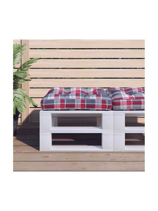 vidaXL Waterproof Bench Cushion for Palette with Gray Checkered Pattern 60x61.5cm