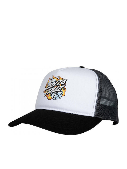 Santa Cruz Flaming Dice Dot Meshback Black-grey Sca-cap-0532 Black One Size