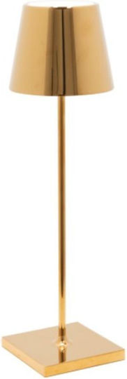 Metal Table Lamp LED with Gold Shade and Base