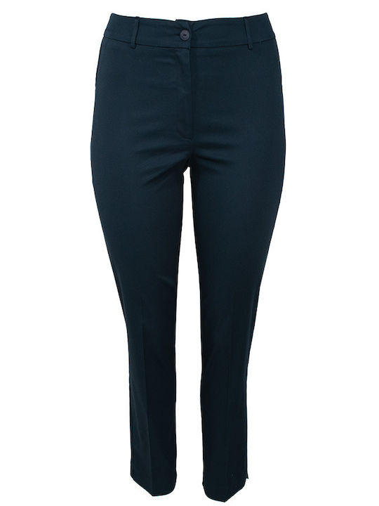 Dama Tesatura Pantaloni cu Croială Slim Dark Blue
