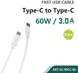 SiiPro USB 2.0 USB-C male - USB-C 60W 0.5m SiiPro USB 2.0 USB-C male - USB-C 60W 0.5m