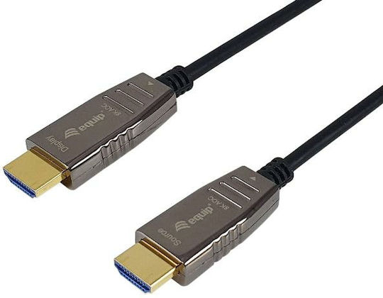Equip HDMI 2.1 Ultra High Speed 48Gbps 4K 120Hz HDR VRR Cable HDMI male - HDMI male 20m Μαύρο