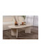 Oval Central Coffee Table Sable Wooden Travertine Beige W119xL60xH39.8cm