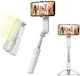 L09 Selfie Stick Cell Phone Tripod Bluetooth with Lighting White