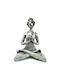 Handgefertigte Skulptur Yoga Mädchen Silberton 16x13x24cm