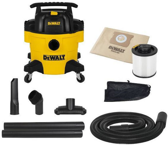 DEWALT Σκούπα Υγρών / Στερεών 1150W με Πλαστικό Κάδο 23lt Κίτρινη