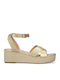 Women's Ankle Strap Platforms Gold