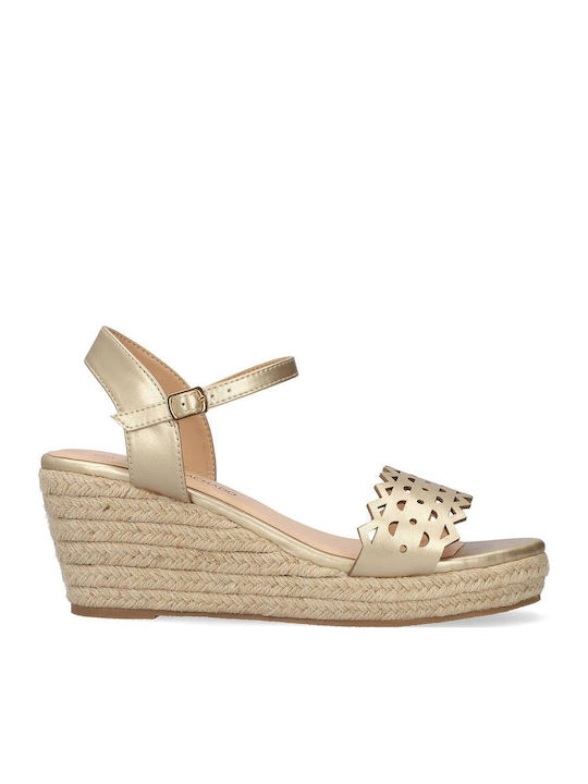 Women's Ankle Strap Platforms Gold