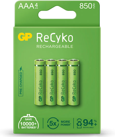 Gp Recyko+ Recharg Batteries Aaa 850mah 4pcs 656.859uk